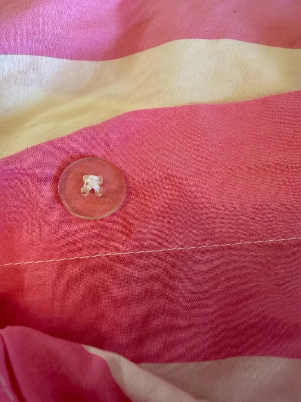 Pottery Barn Kids Pink White Stripe Duvet Cover Full Cotton Bedding